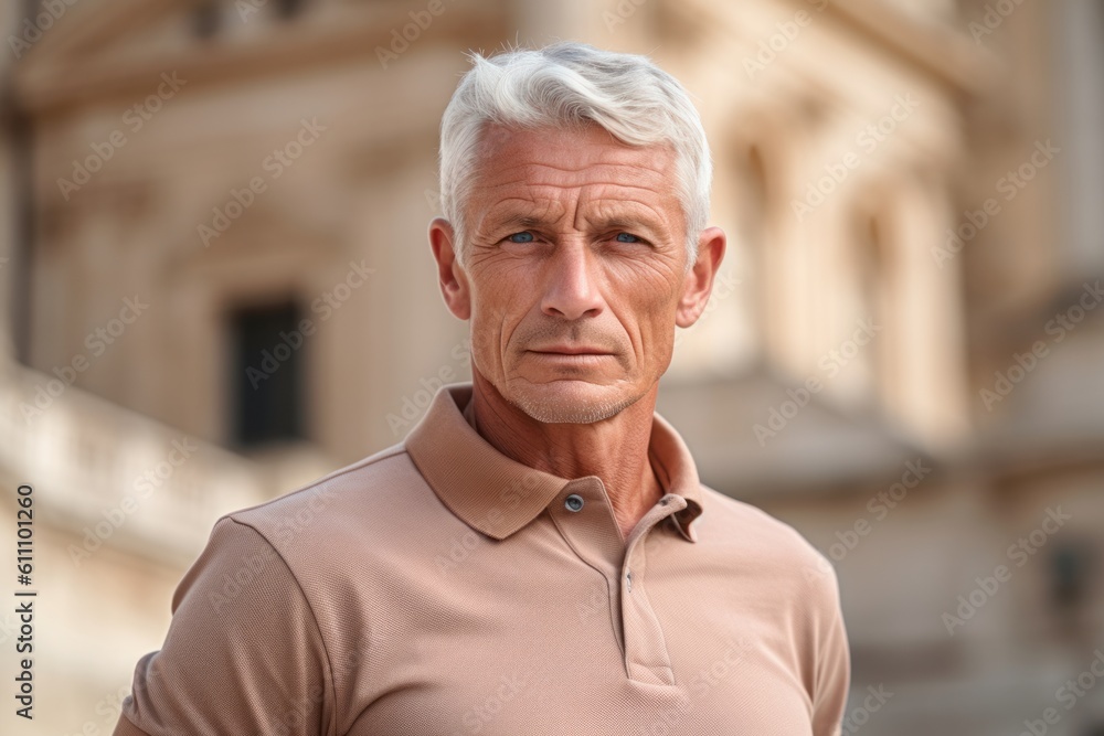 Lifestyle portrait photography of a tender mature man wearing a sporty ...