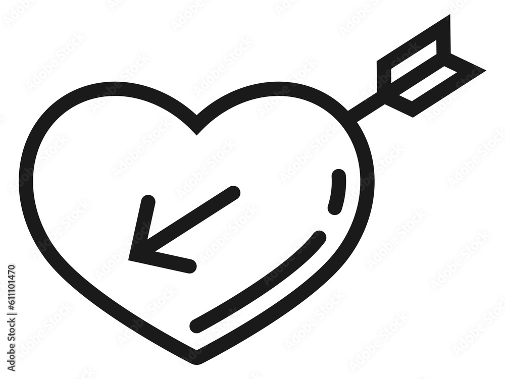 Heart with arrow. Love symbol. Cupid sign Heart with arrow. Love symbol. Cupid sign