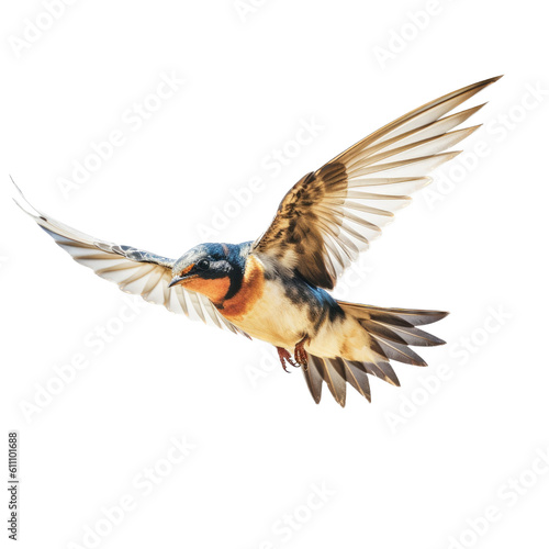 an Elegant, Barn Swallow, in flight, Nature-themed, photorealistic illustrations in a PNG, cutout, and isolated. Generative AI © Purple Penguin GFX