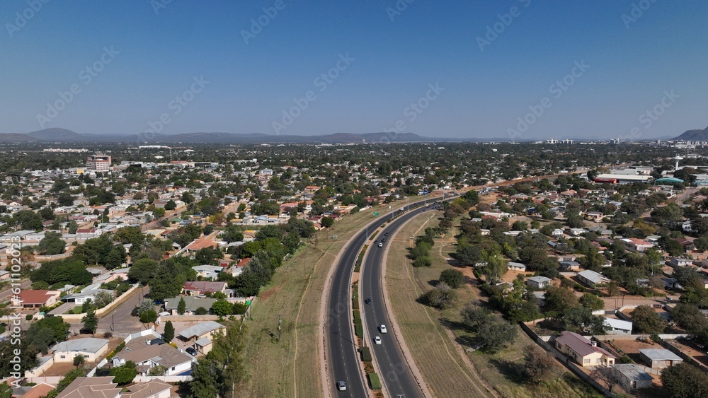Broadhurst area and road network, Gaborone, Botswana, Africa