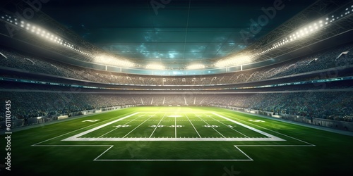AI Generated. AI Generative. American football rugby arena stadium competition tournament. Fit game sport inspirational vibe. Graphic Art © Graphic Warrior