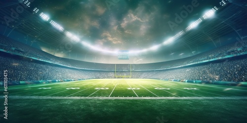 Fototapeta na stadionie futbolu amerykańskiego; wygenerowano sztuczną inteligencją