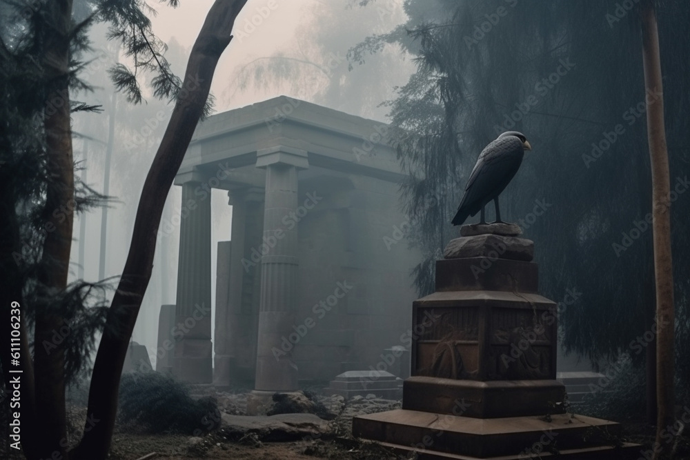 Forgotten old and mysterious temple in the deep jungle. Ai generated Forgotten old and mysterious temple in the deep jungle. Ai generated