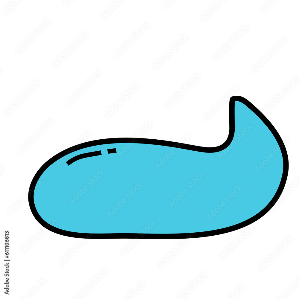 Simple flat toothpase curve blue Simple flat toothpase curve blue