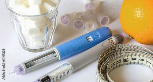  Insulin injection pen or insulin cartridge pen for diabetics. photo