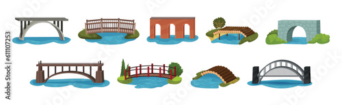 Stone and Wooden Bridge as Structure for Spanning Physical Obstacle Vector Set