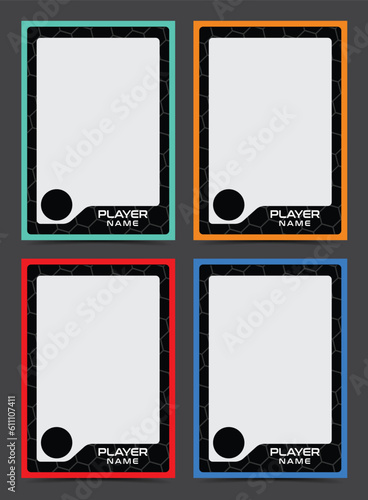 Soccer player trading card frame border template