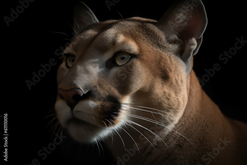 puma  black background  hyperrealistic photography  perfect composition  ai generated.