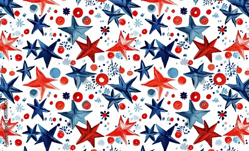 patriotic star print fabric Generative AI