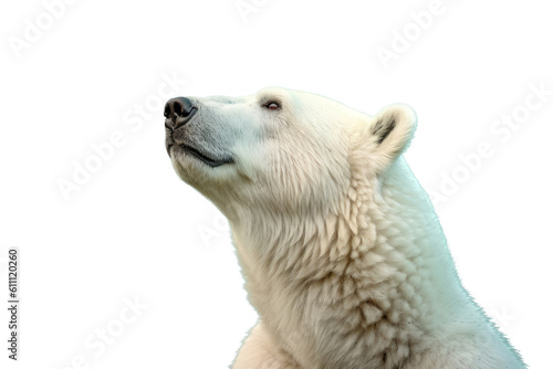 a majestic Polar bear portrait,  Wildlife-themed, photorealistic illustrations in a PNG, cutout, and isolated. Generative AI