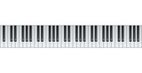 Five octaves.Piano or grand piano keys isolated on a white background .