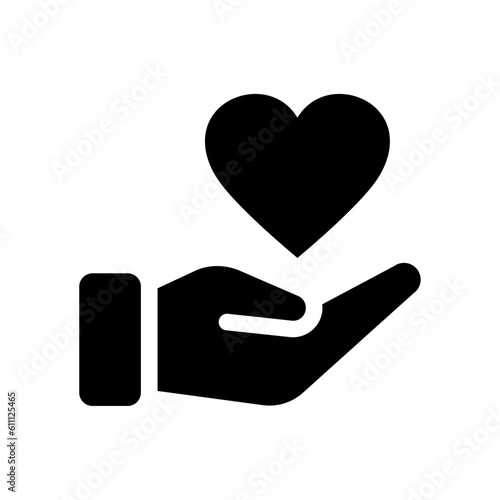 Hand with heart icon