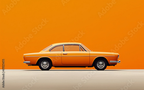 Minimalist Poster of Orange No Brand Car
