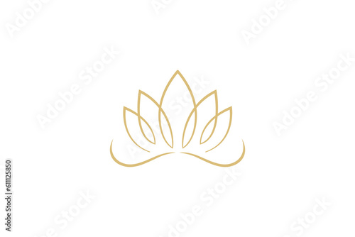lotus flower simple line art style logo