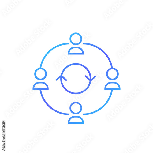 Teamwork, meeting, collaboration, organization, business, business, vector line icon