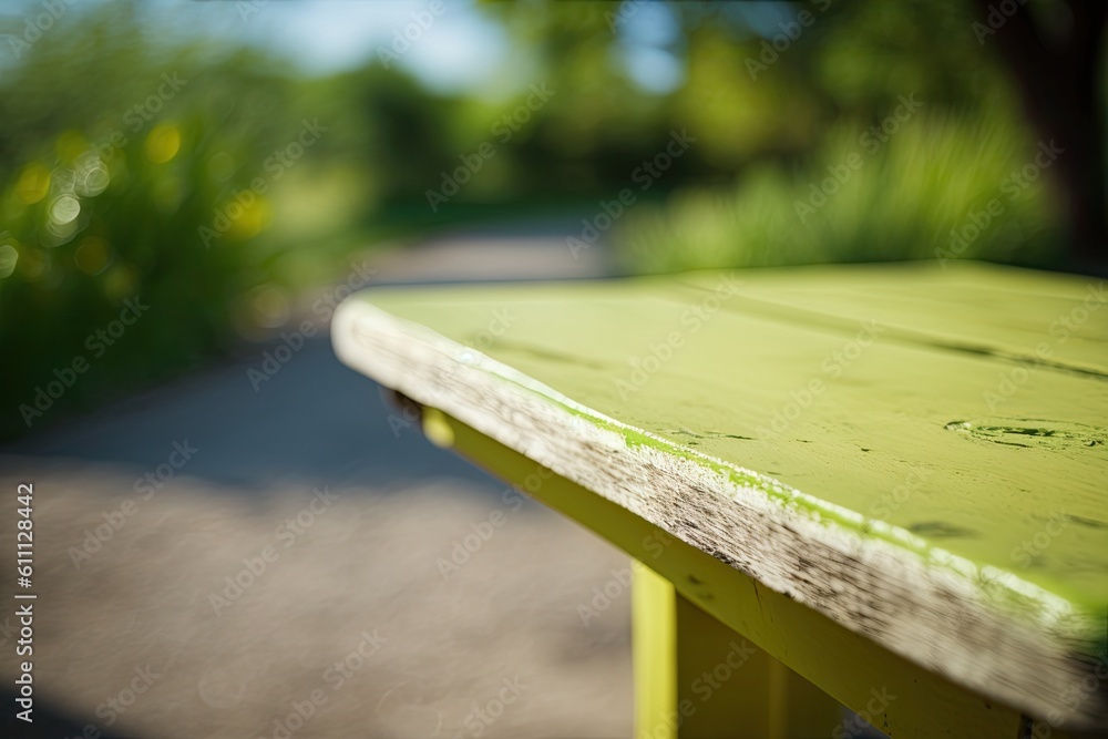 green garden table. Generative AI