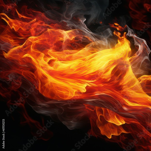 Flames as background created with Generative AI