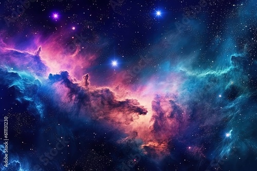 Clouds and stars in space