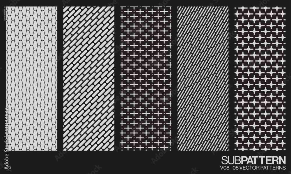 5 Vector data patterns, Futuristic Patterns for print, fabric, and packaging design. 5 Vector data patterns, Futuristic Patterns for print, fabric, and packaging design.