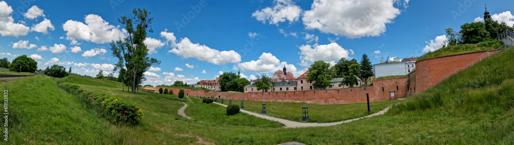 panoramic view fortifications of the fortress and city of Zamosc. Poland