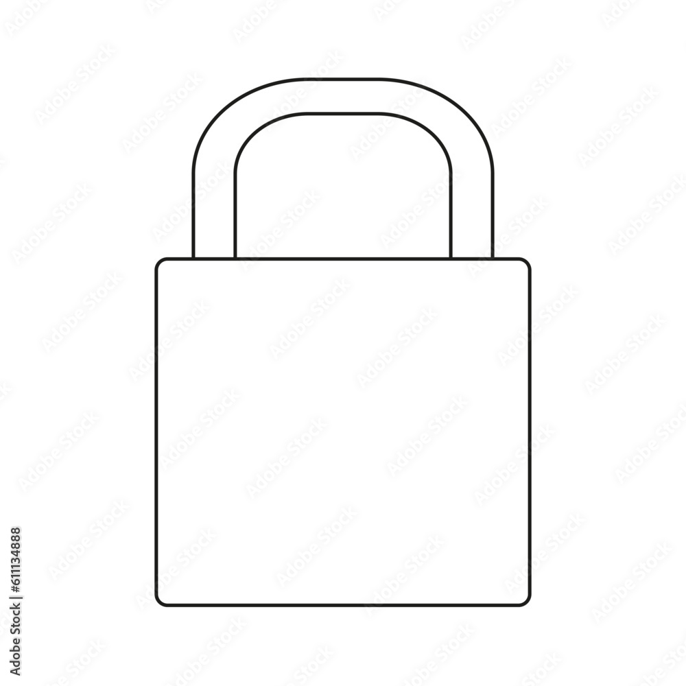 The silhouette of a padlock, good protection for the house on a white background. The silhouette of a padlock, good protection for the house on a white background.