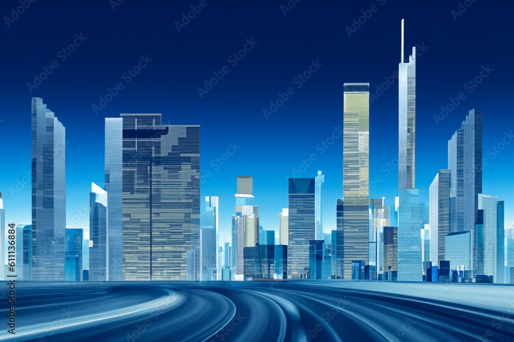 modern city skyline at night