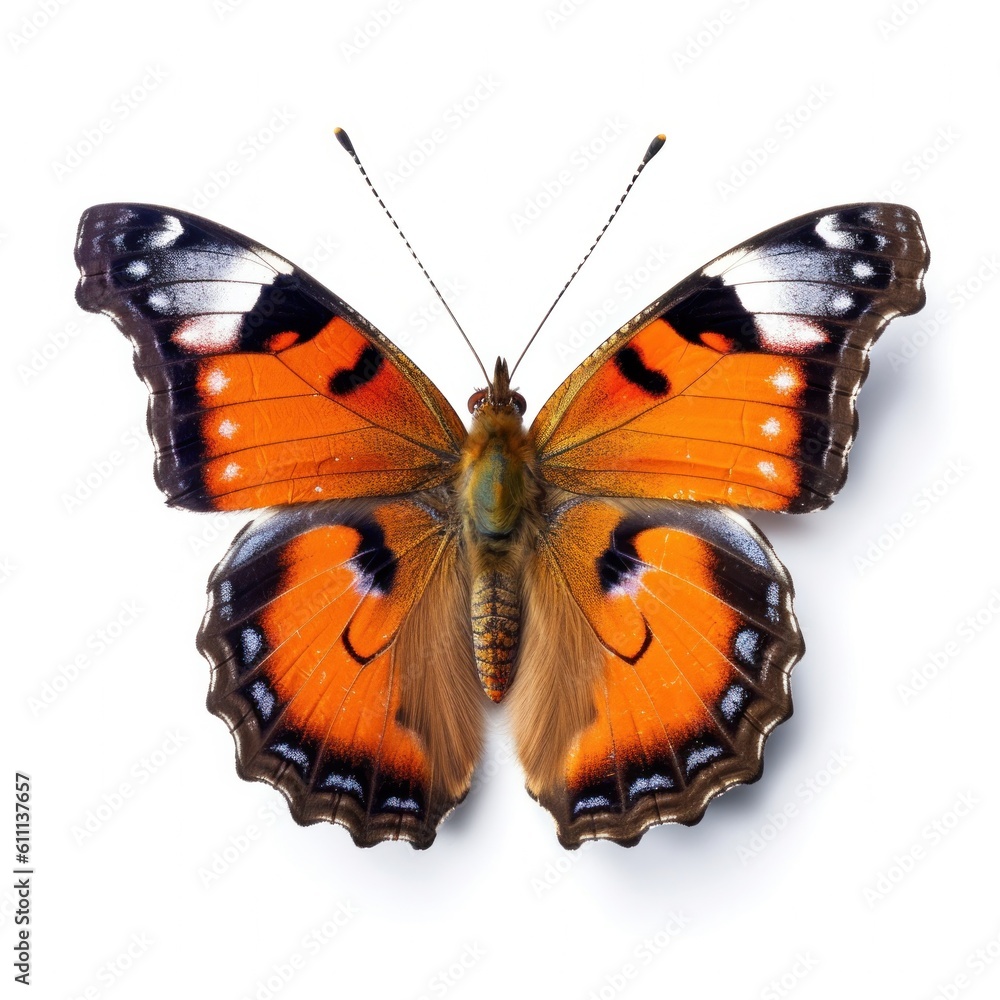 Fototapeta premium Tropical butterfly isolated. Illustration AI Generative.