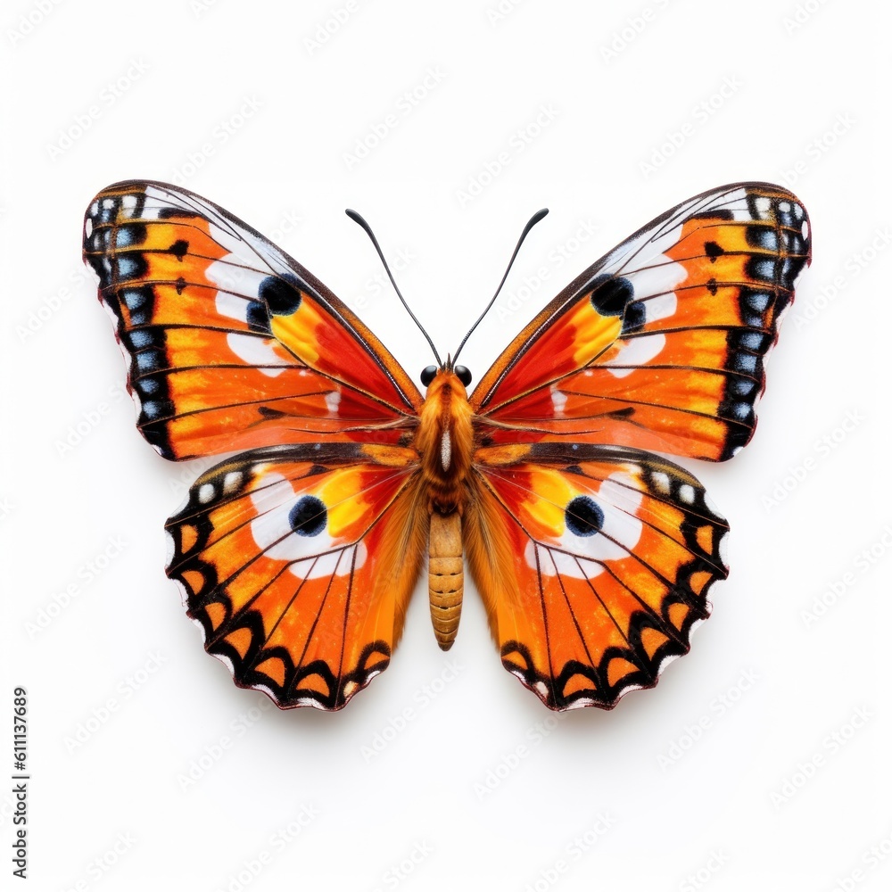 Fototapeta premium Tropical butterfly isolated. Illustration AI Generative.