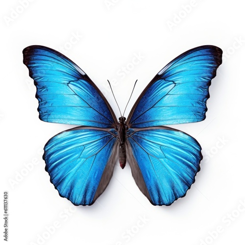 Blue butterfly isolated. Illustration AI Generative. © ArtCookStudio
