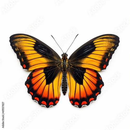 Tropical butterfly isolated. Illustration AI Generative. © ArtCookStudio