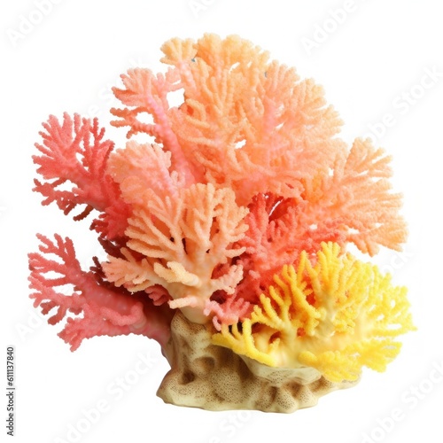 Coral reef isolated. Illustration AI Generative.