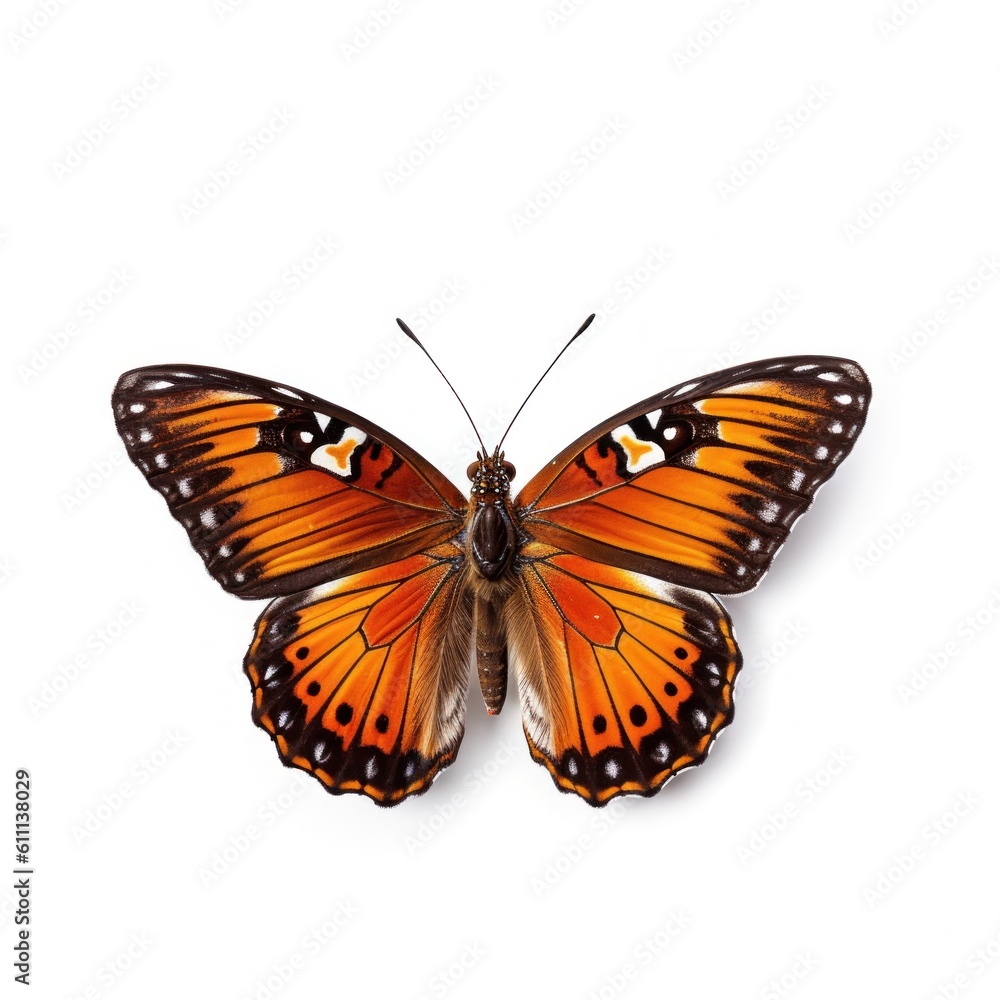 Fototapeta premium Tropical butterfly isolated. Illustration AI Generative.