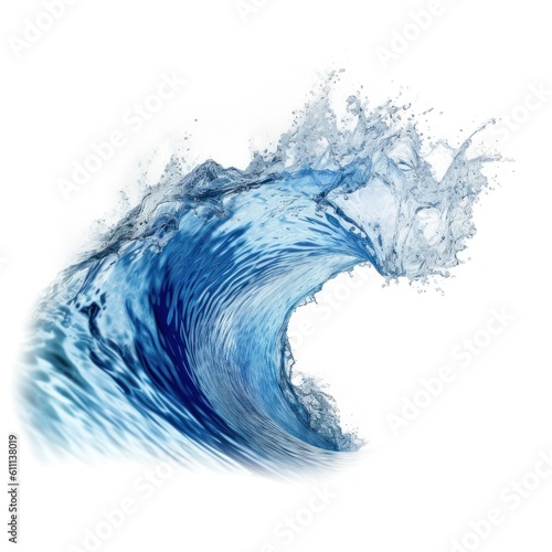 Ocean wave isolated. Illustration AI Generative.