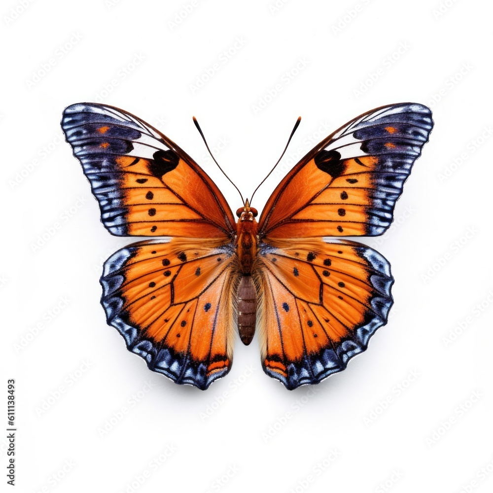 Fototapeta premium Tropical butterfly isolated. Illustration AI Generative.