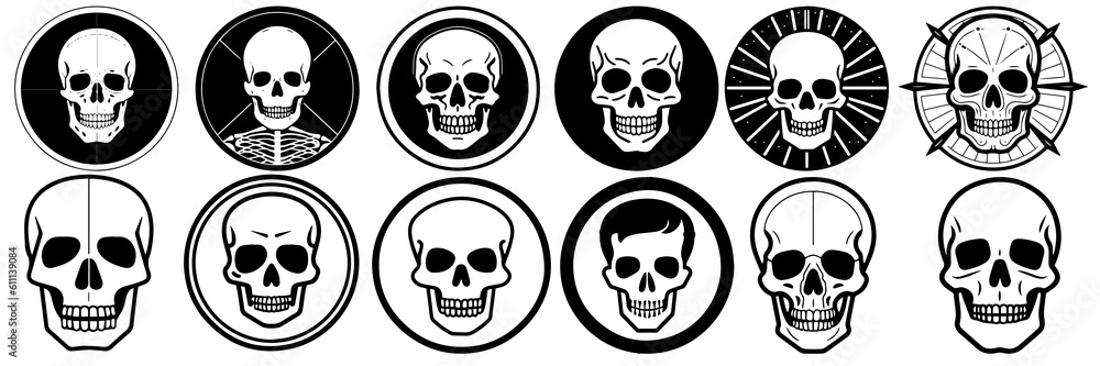Skeleton silhouettes set, large pack of vector silhouette design, isolated white background Skeleton silhouettes set, large pack of vector silhouette design, isolated white background