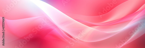 Silk satin pleats of pink fabric banner. Wavy draped delicate translucent fabric in pink shades. Abstract 3D background. Generative Ai.
