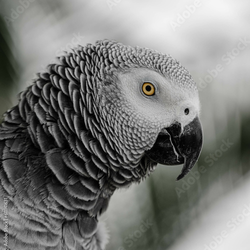 African grey parrot portrait