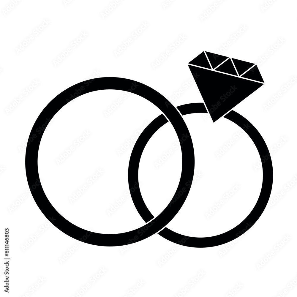 Marriage rings. Wedding rings icon vector design illustration. Marriage rings. Wedding rings icon vector design illustration.