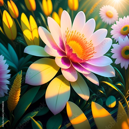 In style of Watercolor Paint, Colorful flowers arrangement, ai generated