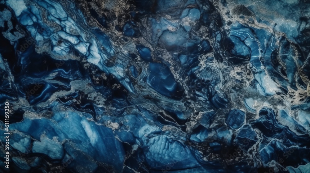 Blue marble texture background, marble tiles, Italian stone texture, for digital wall and floor tiles. Created with Generative AI technology.