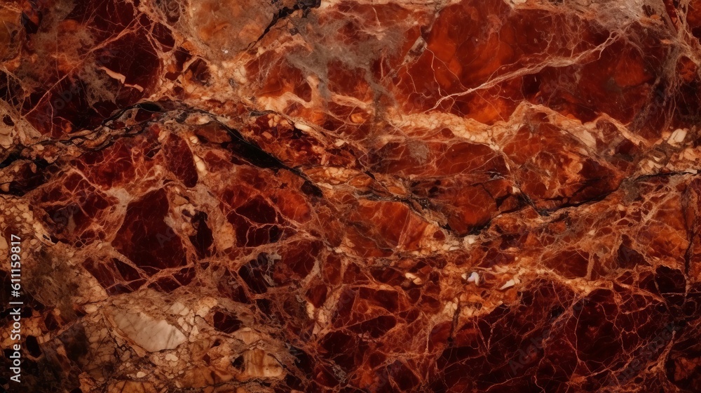 Red marble texture background, marble tiles, Italian stone texture, for digital wall and floor tiles. Created with Generative AI technology.