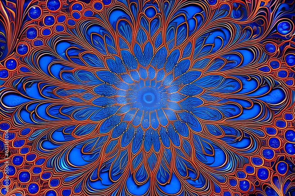 Obraz premium abstract background with complex fractal patterns and ornate details, creating a mesmerizing and hypnotic visual experience