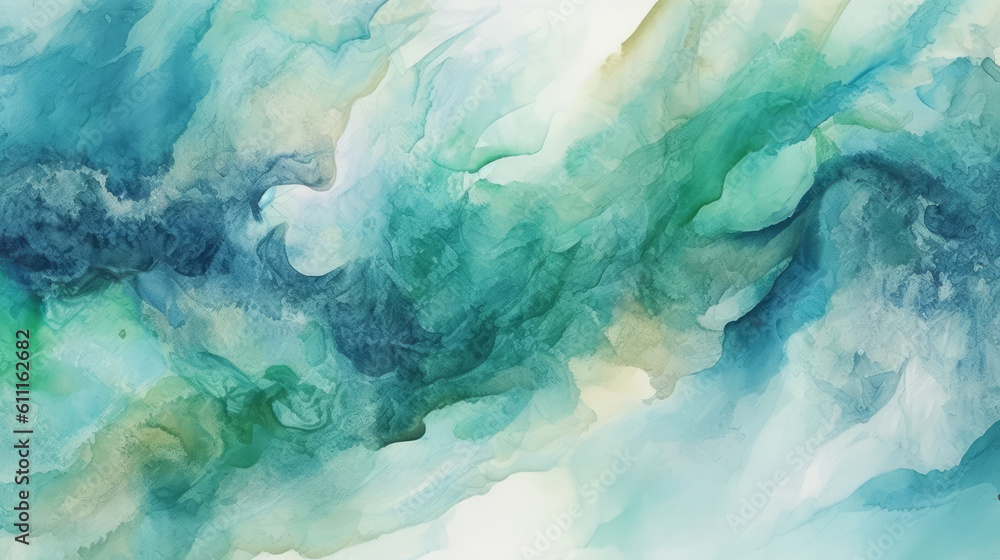 An abstract painting with blue and green colors. Generative ai An abstract painting with blue and green colors. Generative ai