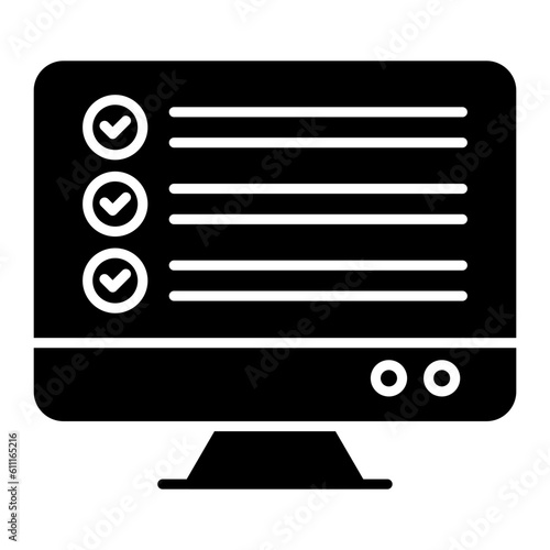 Online Exam Glyph Icon