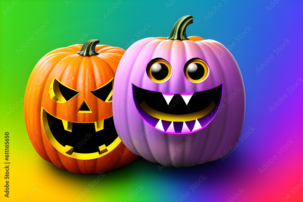 funny and cute colourful monster for halloween with big open mouths, generative ai funny and cute colourful monster for halloween with big open mouths, generative ai