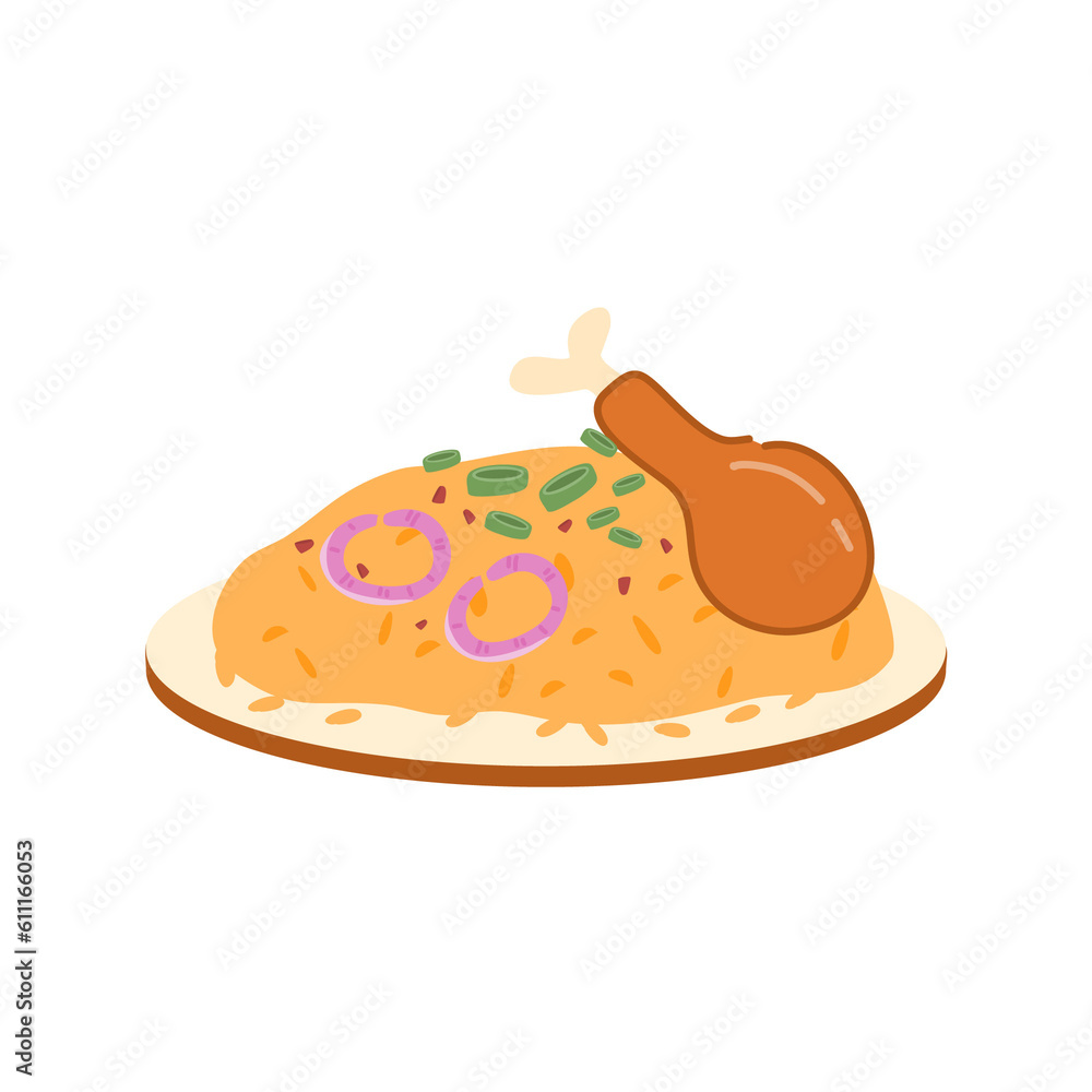 chicken biryani indian cuisine illustration chicken biryani indian cuisine illustration