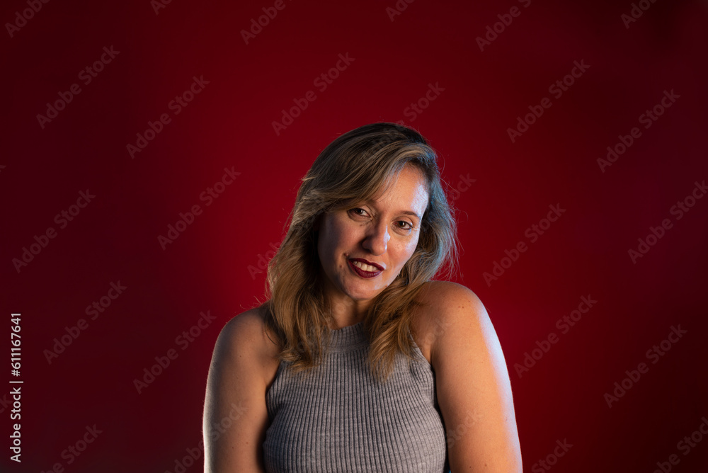 Portrait of beautiful mature woman confident and smiling. Portrait of beautiful mature woman confident and smiling.