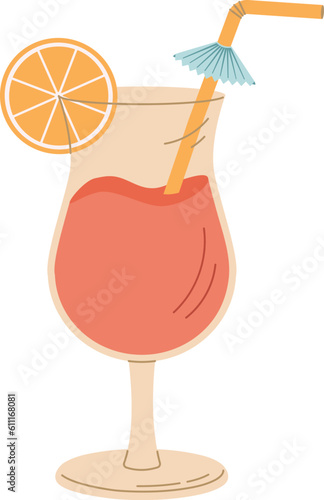 Cocktail vector illustration. Beverages drinks on white background