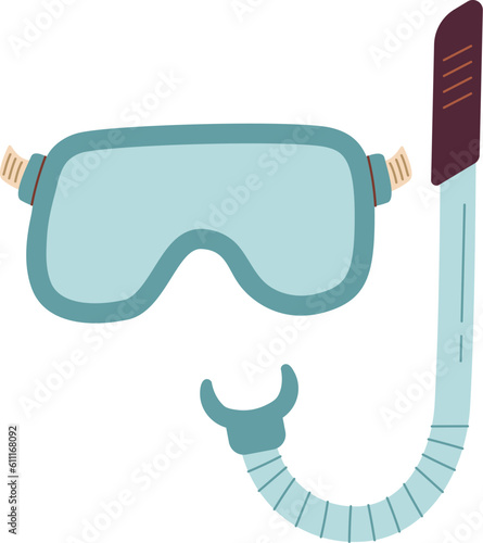 Masks for swimming vector illustration. Snorkeling diver equipment. Underwater glasses icon