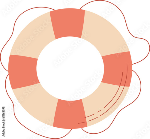 Life ring icon. Ring life buoy vector illustration. Summer time vacation